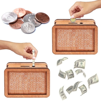 Wooden Savings Goal Bank