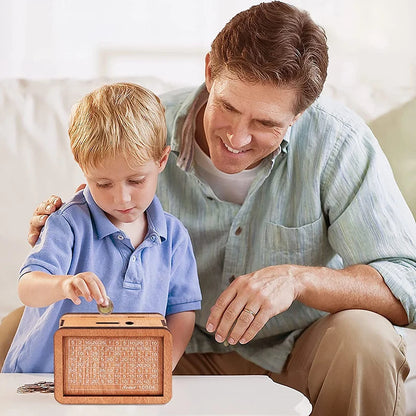 Wooden Savings Goal Bank