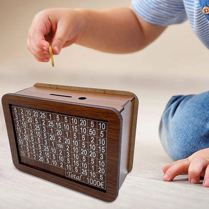 Wooden Savings Goal Bank